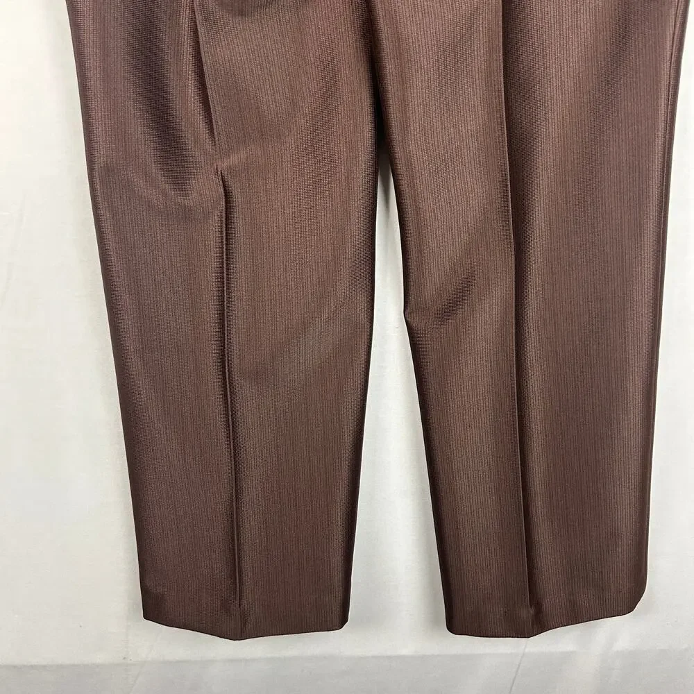 Saxifon Western Faux Ostrich Leather Suit Jacket Pants Brown/Ivory Men's 42/36